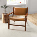HENDRIX ANTIQUE TAN LEATHER ACCENT CHAIR