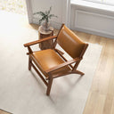 HENDRIX ANTIQUE TAN LEATHER ACCENT CHAIR