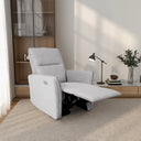 AJA GREY SUEDE RECLINER CHAIR