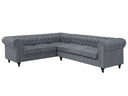 CHESTERFIELD GREY FABRIC SECTIONAL