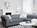 CHESTERFIELD GREY FABRIC SECTIONAL