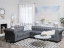 CHESTERFIELD GREY FABRIC SECTIONAL
