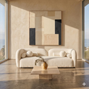 ELISSA 93" JAPANDI IVORY BOUCLE SOFA