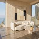 ELISSA 93" JAPANDI IVORY BOUCLE SOFA