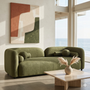ELISSA 93" JAPANDI OLIVE GREEN VELVET SOFA