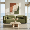 ELISSA 93" JAPANDI OLIVE GREEN VELVET SOFA