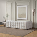 ELIZIA 86" MODERN CHESTERFIELD CREAM BOUCLE SOFA