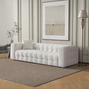 ELIZIA 86" MODERN CHESTERFIELD CREAM BOUCLE SOFA