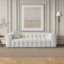 ELIZIA 86" MODERN CHESTERFIELD CREAM BOUCLE SOFA