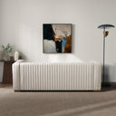 ENNO 91" MCM CREAM VELVET SOFA