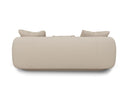 An overhead top-down view of the Ellie sofa, showing its organic, curved rectangular shape and the placement of its three plush back cushions.