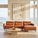 ERIKA 109" COGNAC PU LEATHER RIGHT-FACING SECTIONAL SOFA
