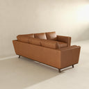 EUGINA 92" TAN GENUINE LEATHER CORNER SOFA