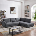 GAMILA 110" GREY FABRIC RIGHT-FACING SECTIONAL SOFA