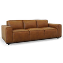HANNA 90" MCM TAN GENUINE LEATHER SOFA