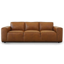 HANNA 90" MCM TAN GENUINE LEATHER SOFA