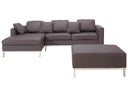 LINNEA LEATHER SECTIONAL AND OTTOMAN