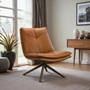ORSA COGNAC VEGAN-ECO LEATHER SWIVEL CHAIR
