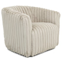 MONA LIGHT-GREY SOFT-PLUSH FABRIC SWIVEL CHAIR