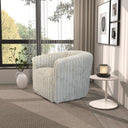 MONA LIGHT-GREY SOFT-PLUSH FABRIC SWIVEL CHAIR