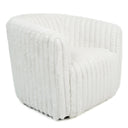 MONA WHITE SOFT-PLUSH FABRIC SWIVEL CHAIR