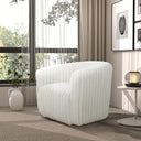 MONA WHITE SOFT-PLUSH FABRIC SWIVEL CHAIR