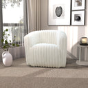 MONA WHITE SOFT-PLUSH FABRIC SWIVEL CHAIR