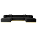 NATALIE 146" BLACK VELVET U-SHAPE SECTIONAL SOFA