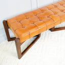 RITA 52" TAN GENUINE LEATHER BENCH