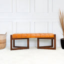 RITA 52" TAN GENUINE LEATHER BENCH