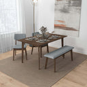 CLEO 47" GREY FABRIC BENCH